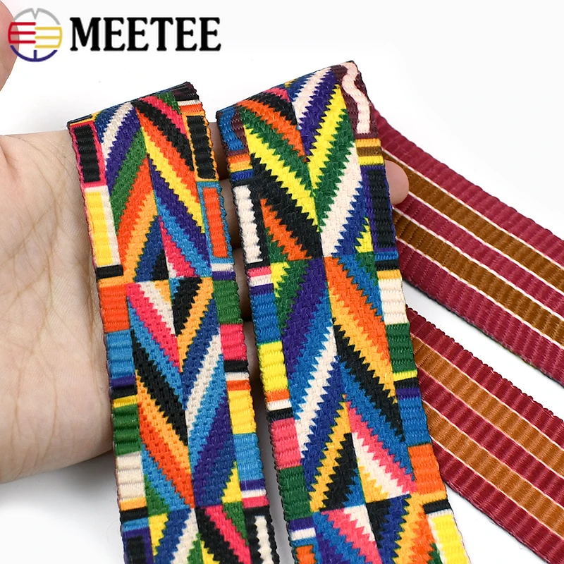 Binding Tape Bias - 2/5M Meetee 32-50mm Ethnic Jacquard Webbing