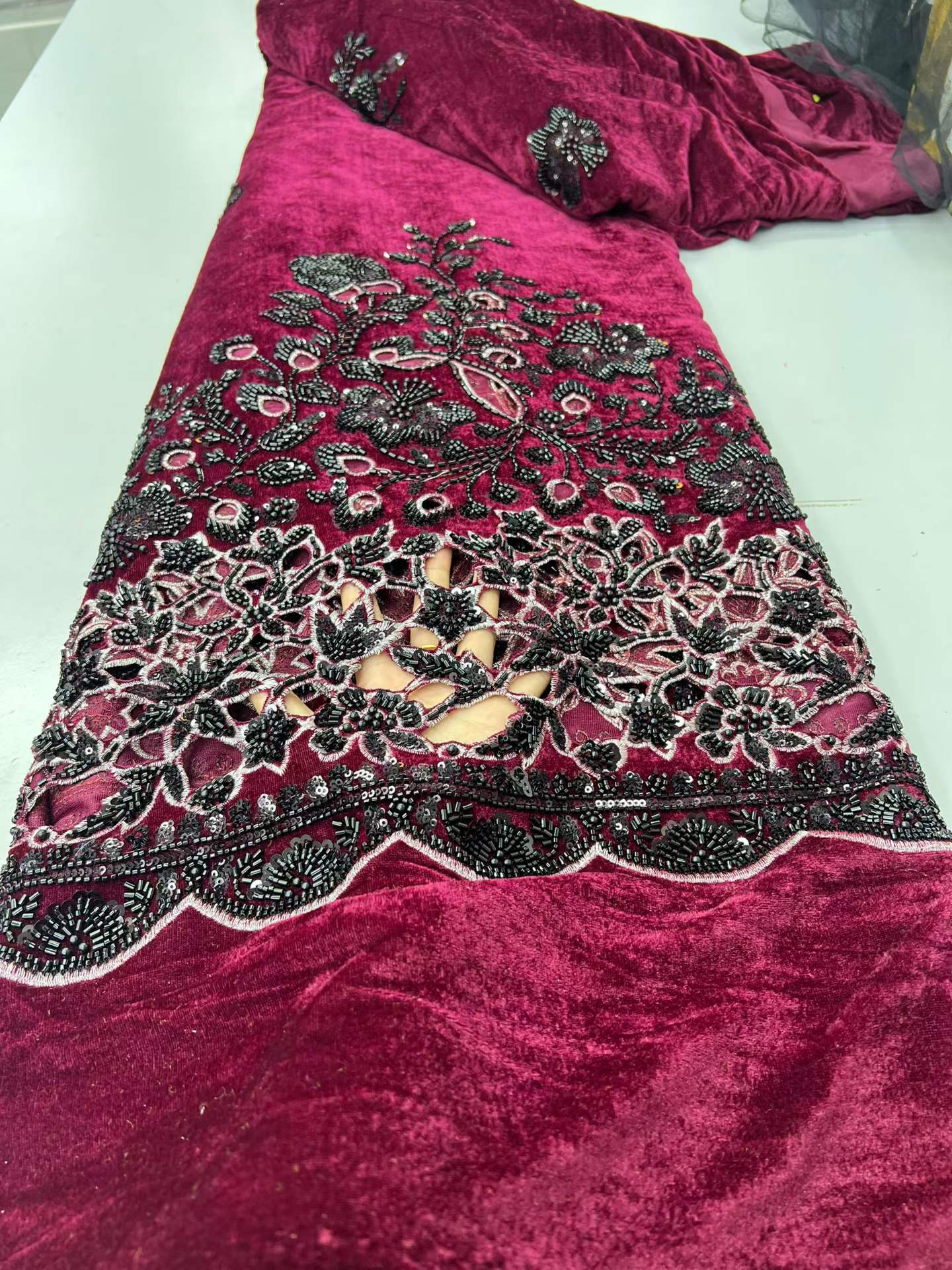 Sewing Velvet Fabric - 2026 African Nigerian Velvet Lace Fabric