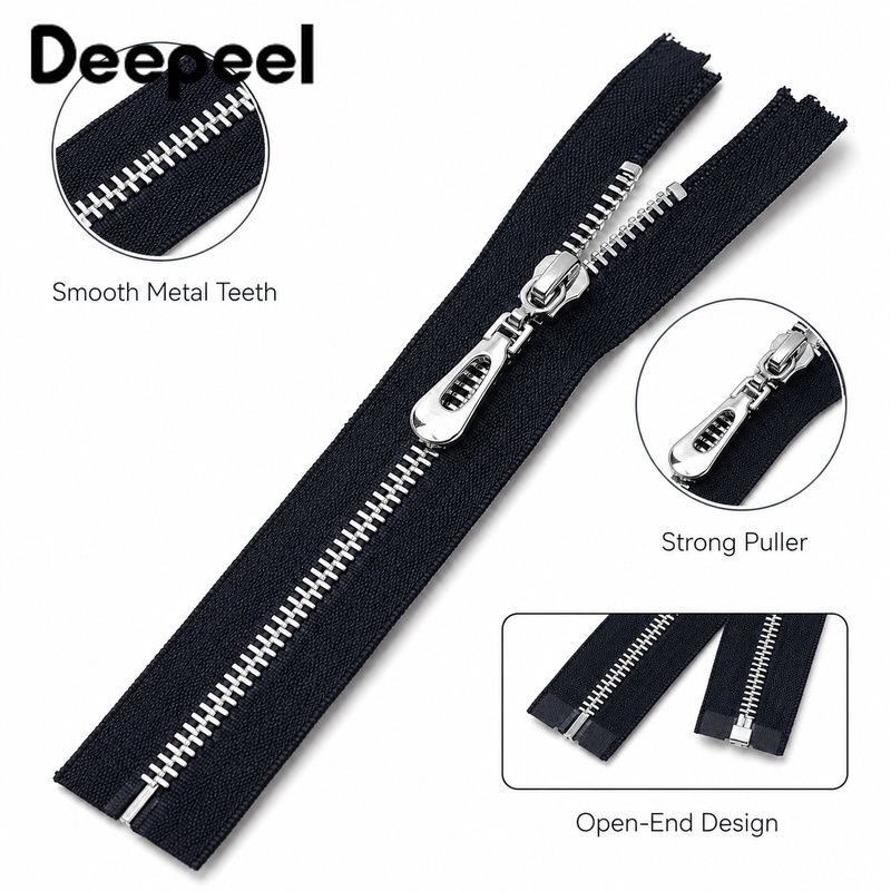 5Pcs 3# 40-70cm Metal Open End - Sewing Front Zipper 评论和价格
