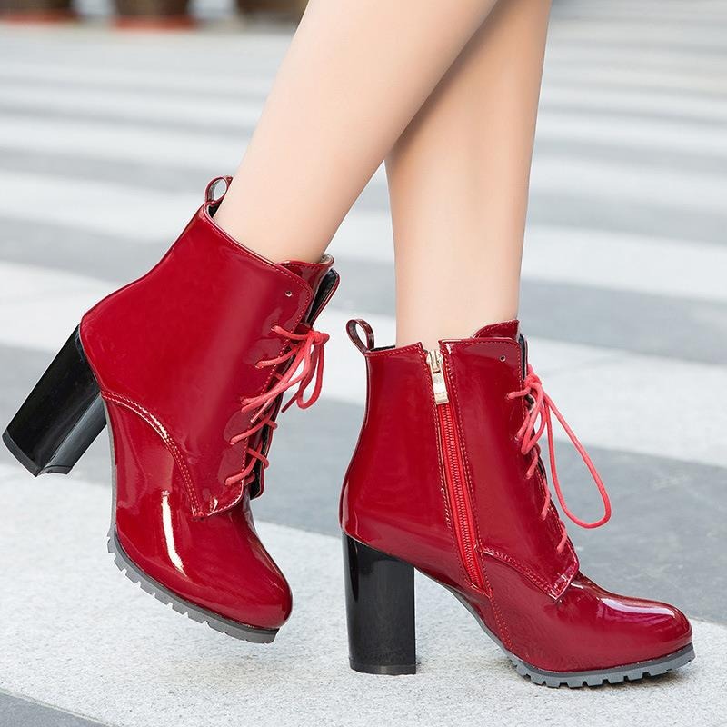 Fashion Women's Boots Ankle Ne - Sewing Front Zipper 评论和价格