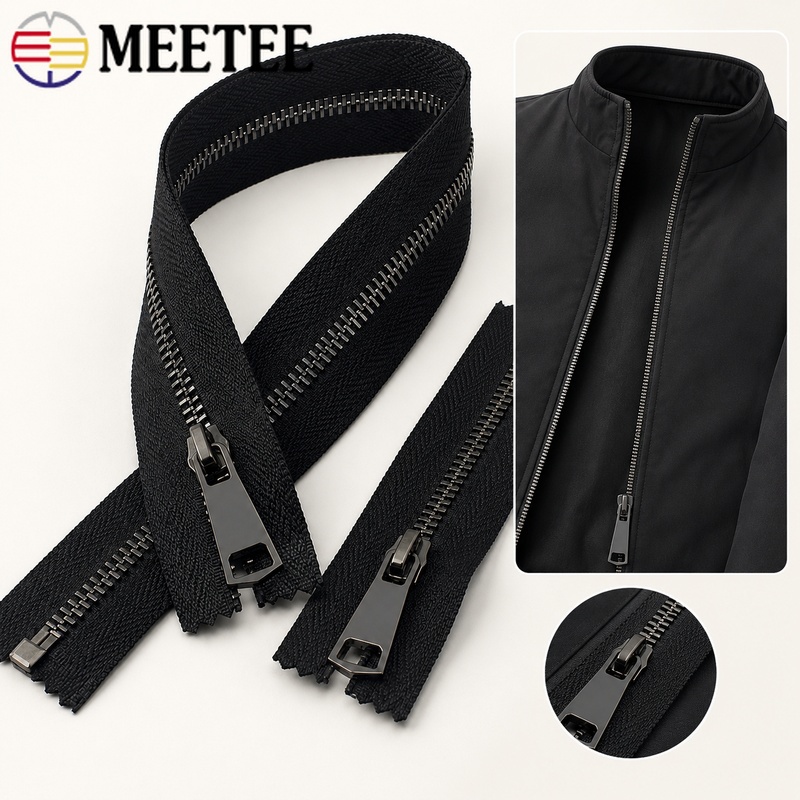 1/5Pcs 5# 50-150cm Metal Auto- - Sewing Front Zipper 评论和价格