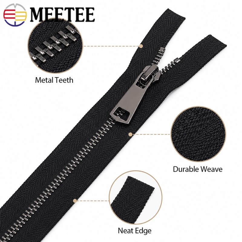 1/5Pcs 5# 50-150cm Metal Auto- - Sewing Front Zipper 评论和价格