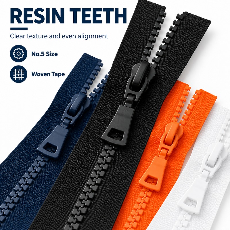 2/5/10Pcs 5# 60-90cm Resin Zip - Sewing Front Zipper 评论和价格