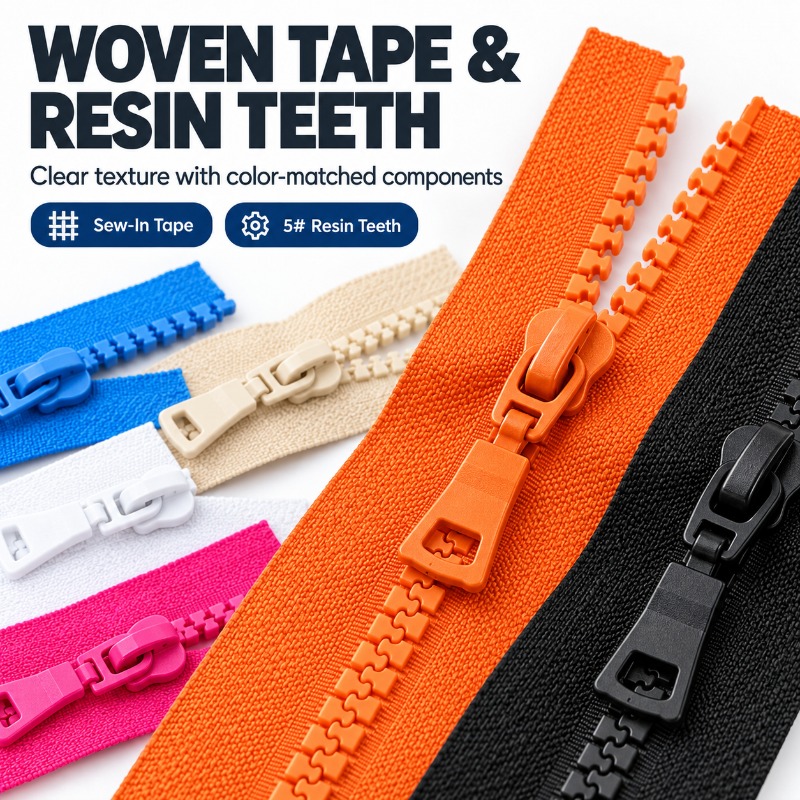 2/5/10Pcs 5# 60-90cm Resin Zip - Sewing Front Zipper 评论和价格