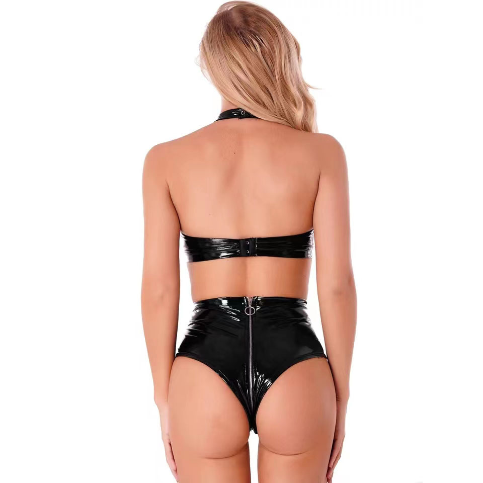 Sexy Black Shiny Pu Latex Leat - Sewing Latex 评论和价格