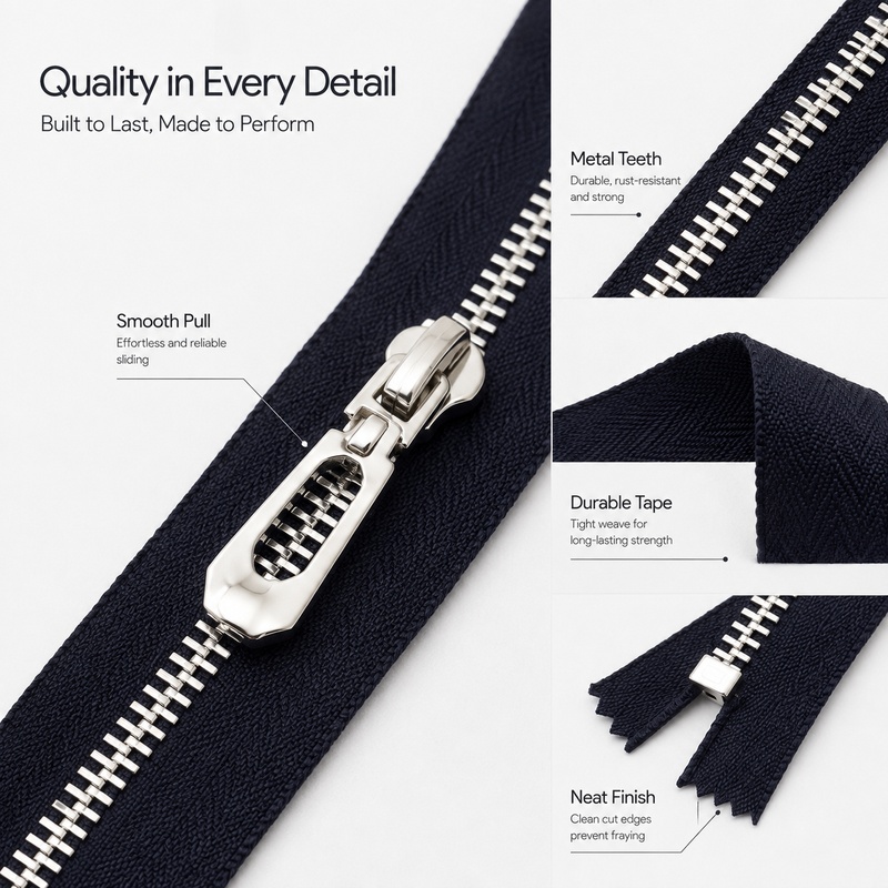 5Pcs 3# 40-70cm Metal Open-End - Sewing Front Zipper 评论和价格