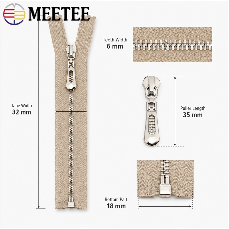 5Pcs 3# 40-70cm Metal Open-End - Sewing Front Zipper 评论和价格