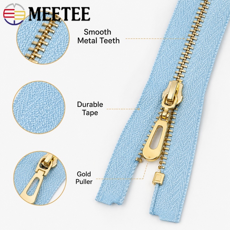5Pcs 3# 40/60/70cm Metal Open- - Sewing Front Zipper 评论和价格