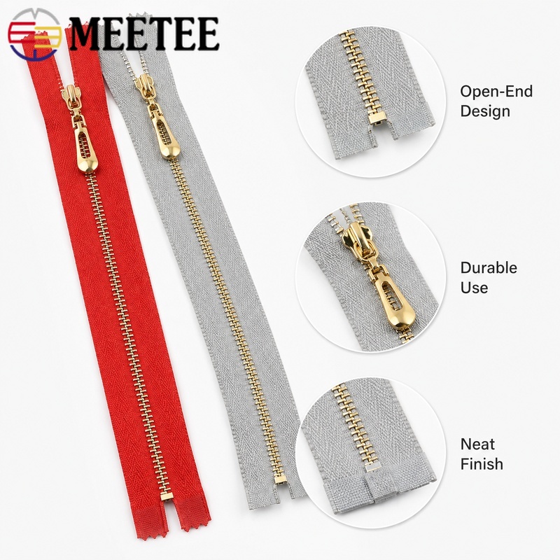 5Pcs 3# 40/60/70cm Metal Open- - Sewing Front Zipper 评论和价格