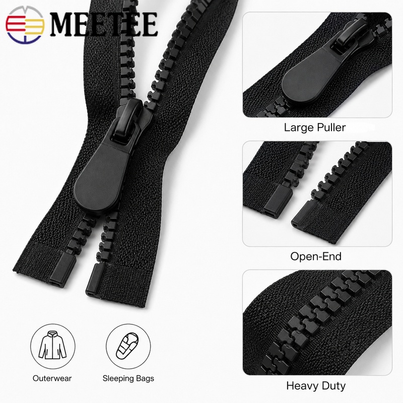 2Pcs 8#/15# 70-120cm Resin Zip - Sewing Front Zipper 评论和价格